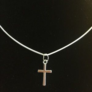 Dainty small cross charm 925 sterling